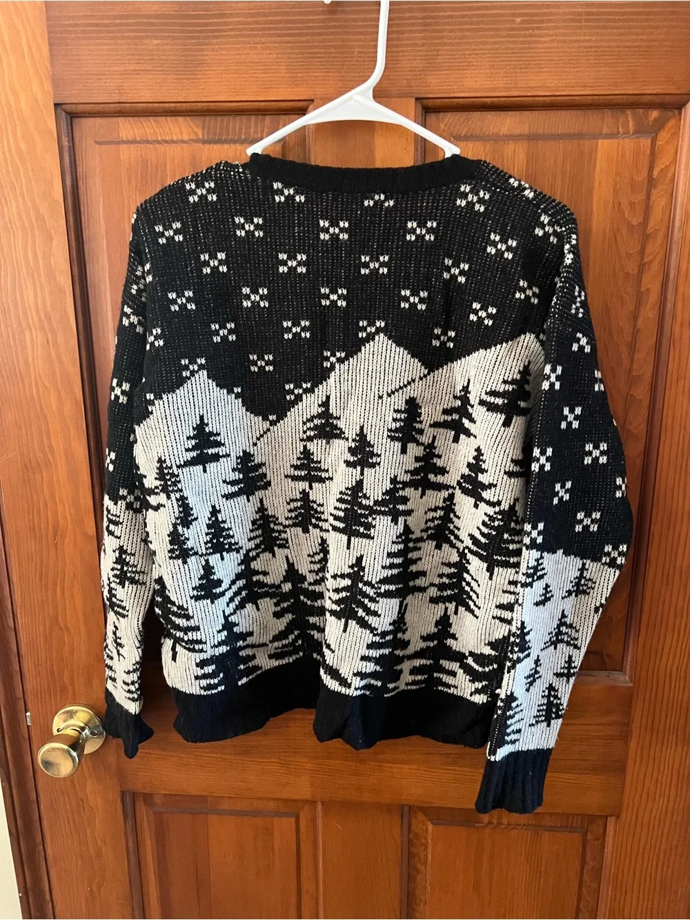 J. Crew Black & White Mountain Pine Crewneck Sweater